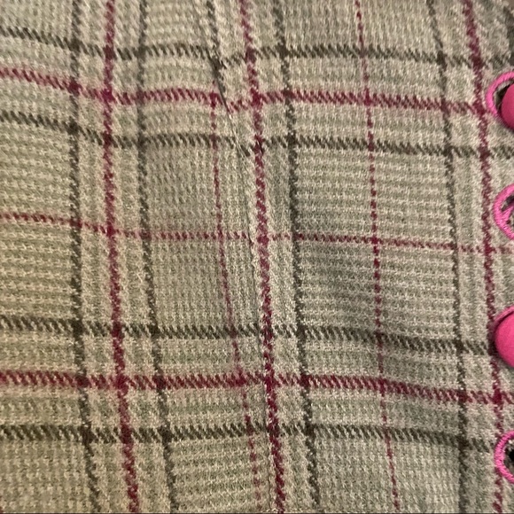 Rampage Crop Jacket, pink and brown plaid on tan. Fully lined. size S - Picture 4 of 6